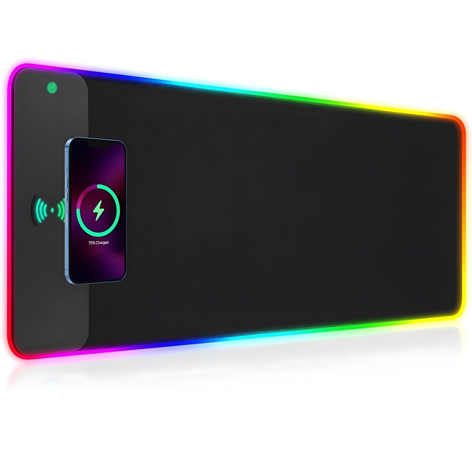 15W Wireless Charging RGB Gaming Mouse Pad, XXL Large Desk Mat (31.5" x 11.8"...