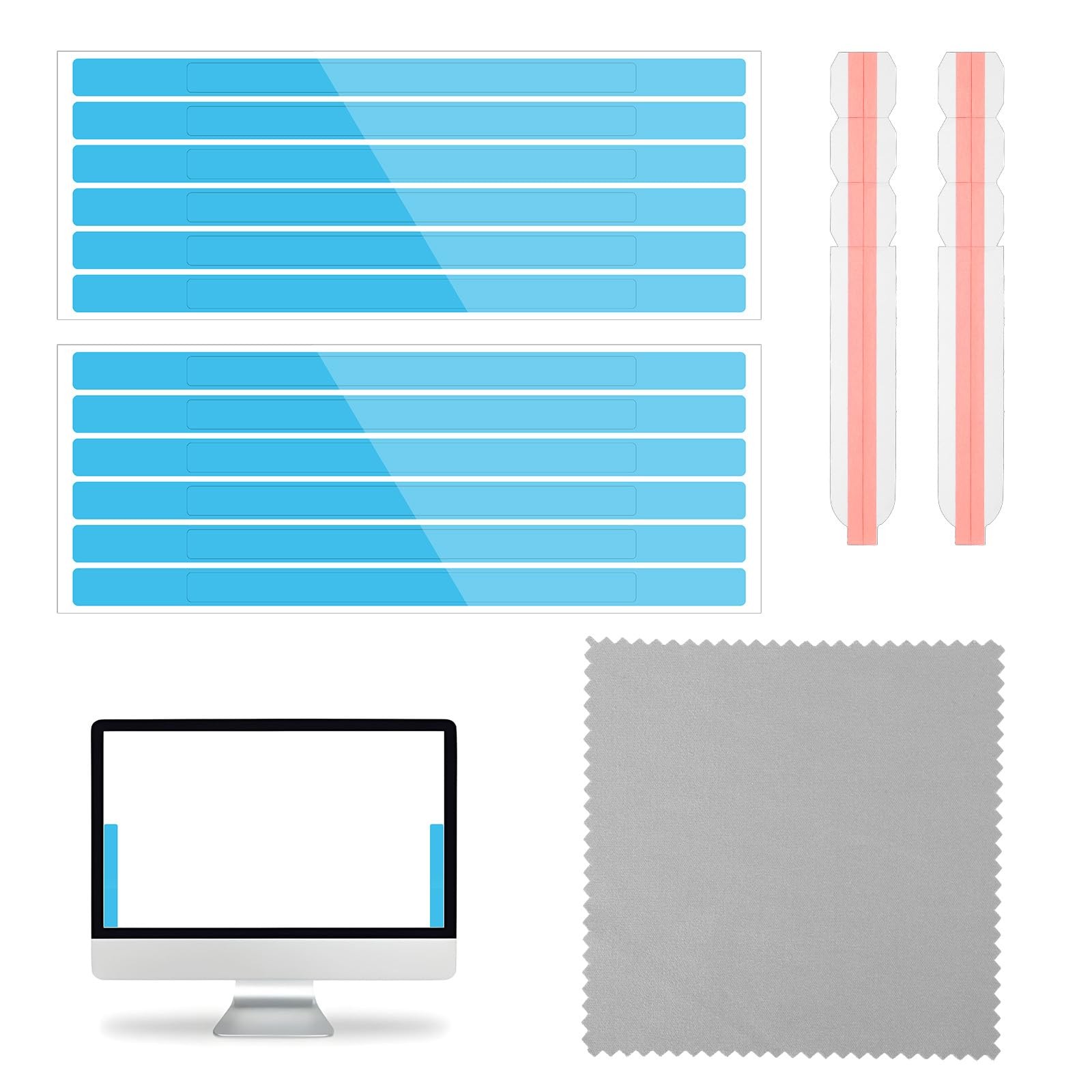 12 PCS Privacy Screen Adhesive Strips, 2 PCS Slide Mount Holder Tabs with Mic...