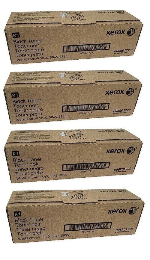 4 NEW GENUINE Xerox 006R01729 R1 Toner Cartridges WorkCentre 5840 5845 5855
