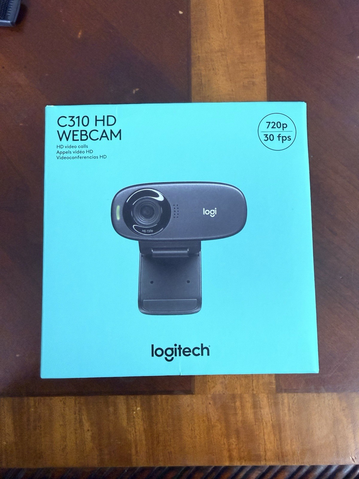 Logitech C310 HD Webcam 720p/30fps Black New Sealed