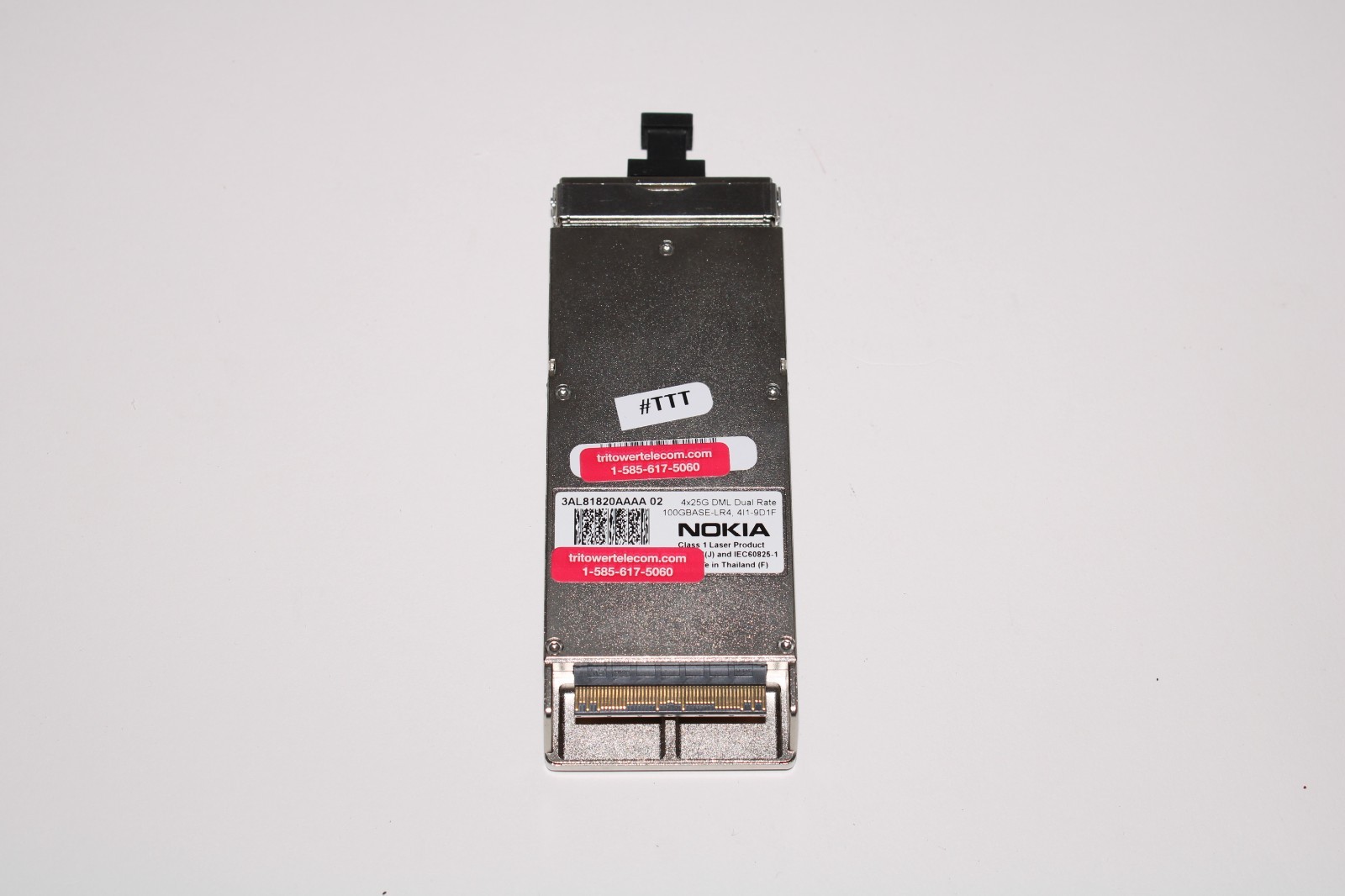 3AL81820AA, ALCATEL-LUCENT / NOKIA 1800 SERIES CFP2 100G BASE-LR4 (4X25G) DUAL R