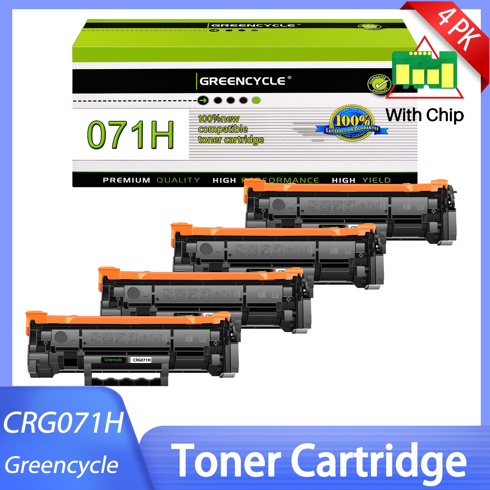 4PK CRG071H Compatible Toner Cartridge for Canon CRG071H MF270 LBP120 MF273dw
