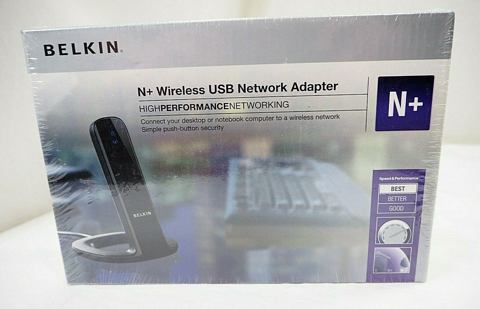 Belkin F5D8055 Wireless N+300Mbps USB Adapter (Black) NIP