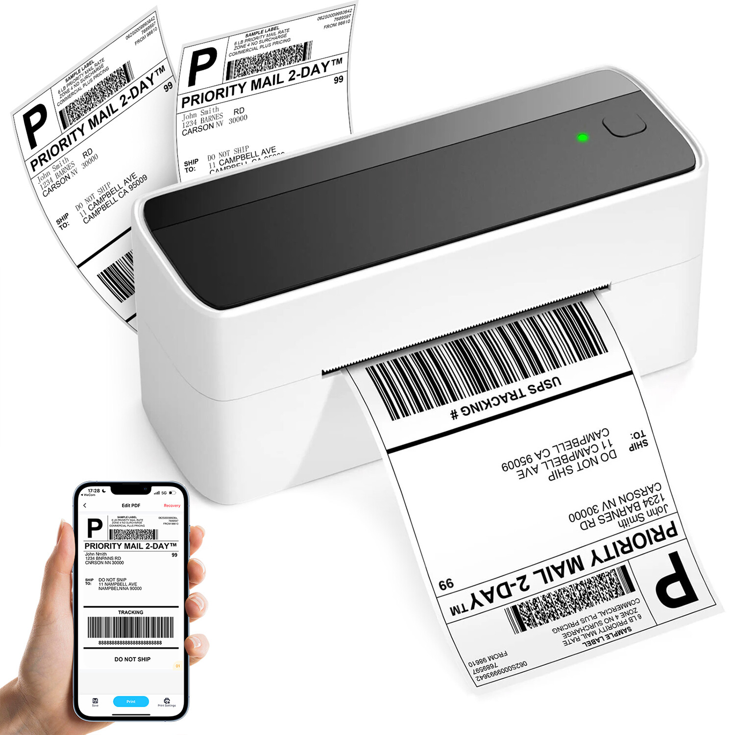 Phomemo PM-241BT Shipping Labels Printer 4 x 6 Label Printer Thermal Printer US