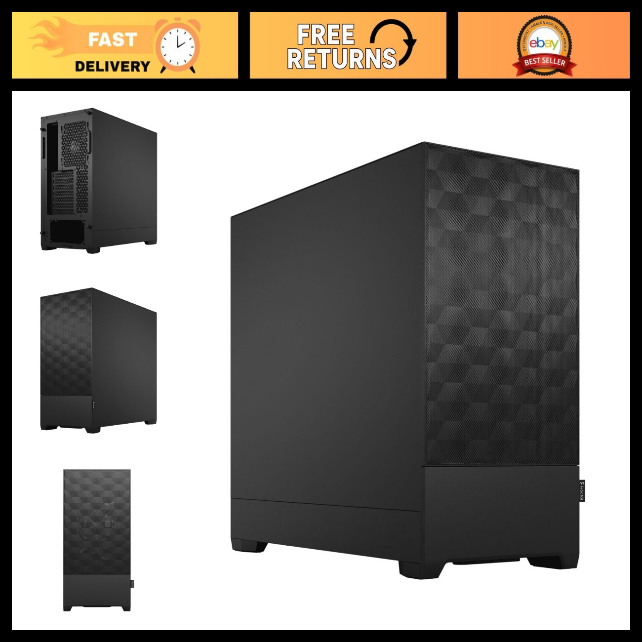 Fractal Design Pop Air Black Case - Mid Tower, Tempered Glass, RGB Fans, ATX Com