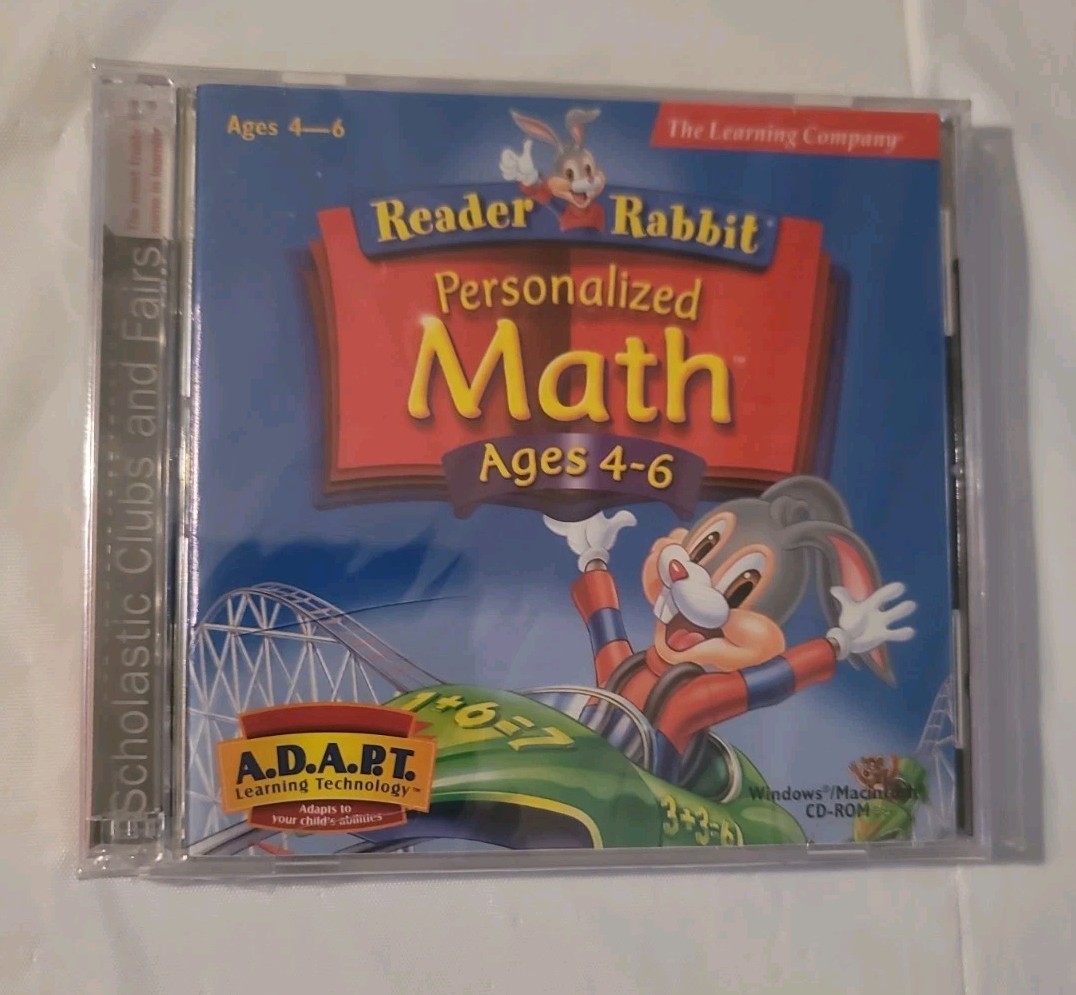 Reader Rabbit Personalized Math Age 4-6 Windows Mac CD-ROM The Learning Co  READ