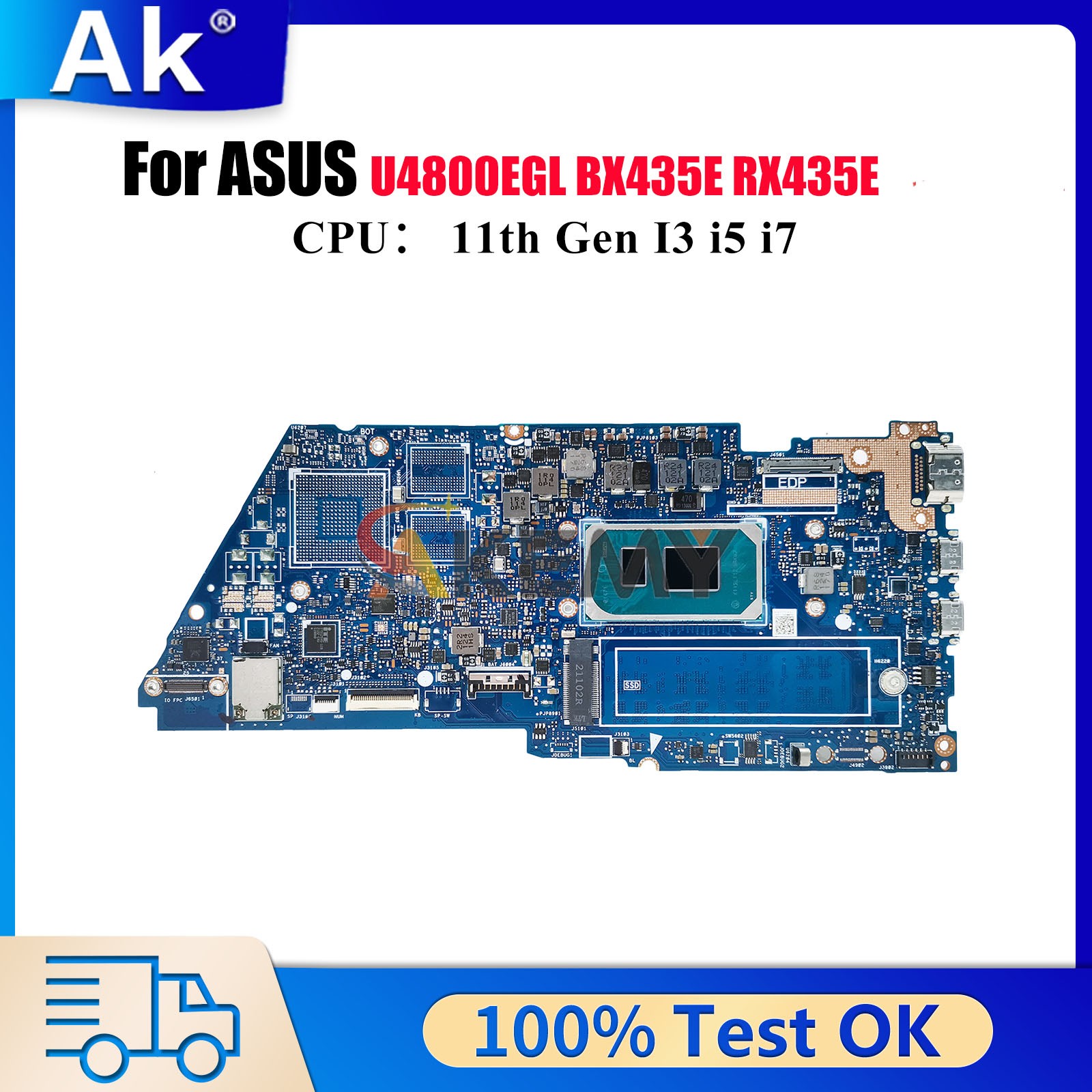 UX435EA Motherboard For ASUS U4800EGL BX435E UX435EG RX435E Mainboard W/CPU