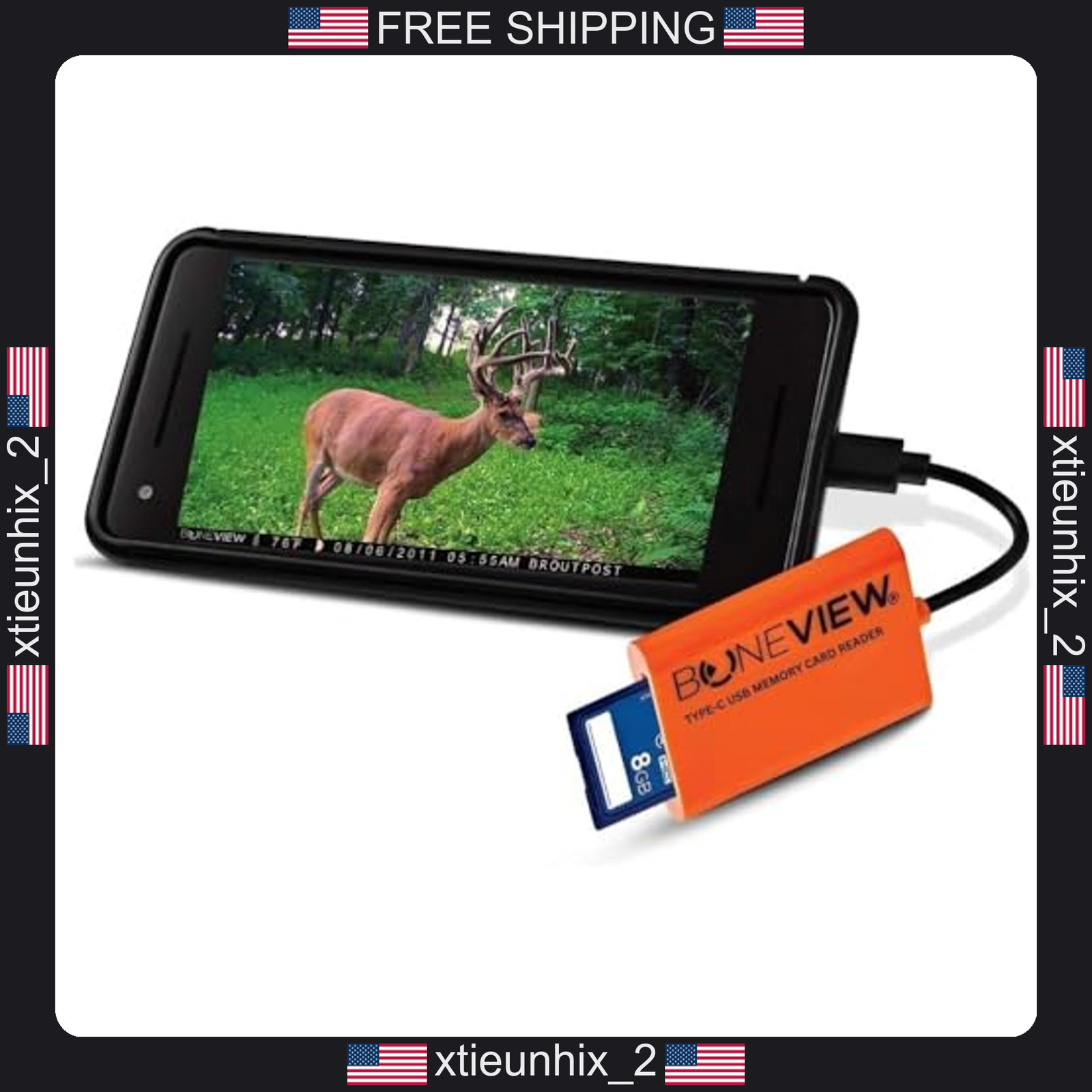 Android SD Card Reader USB-C & Micro-USB for Trail Cameras