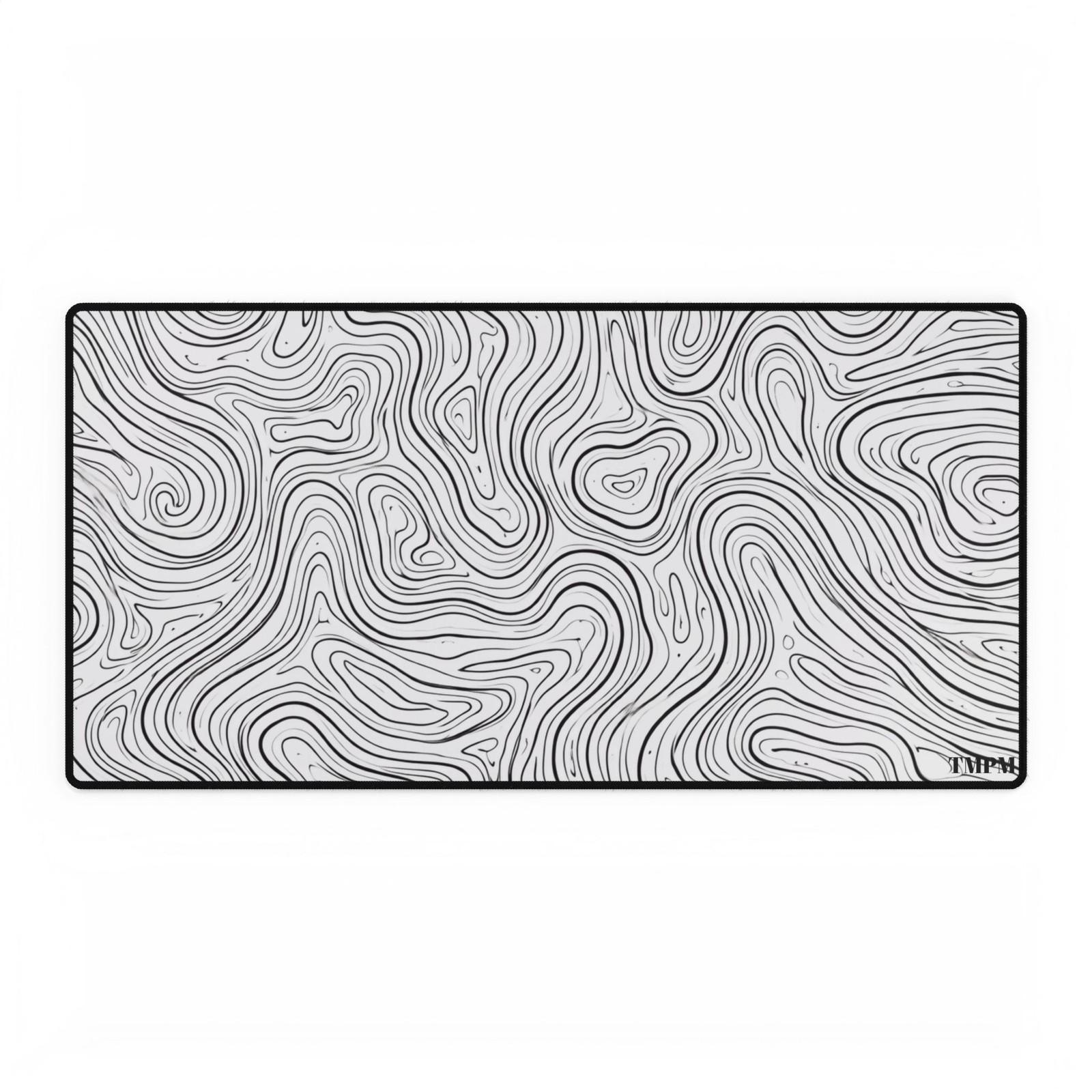 Topographic Lines Desk Mat — Large Abstract Contour Mouse Pads