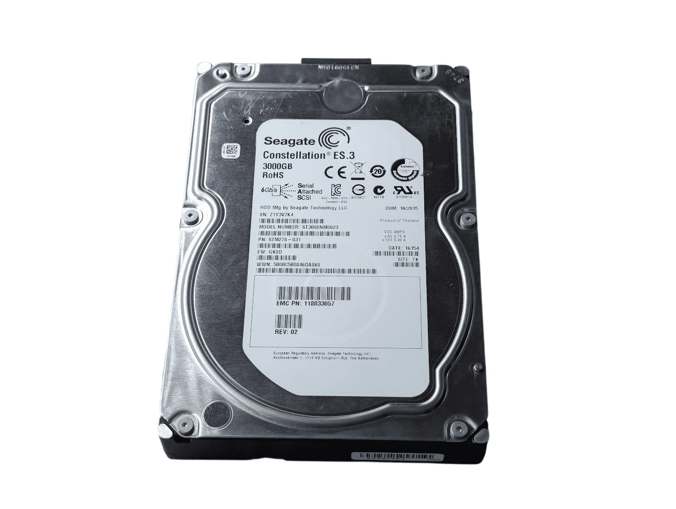 Seagate 3TB 9ZM278-031 SAS Server 3.5" Hard Drive 512 Format ST3000NM0023