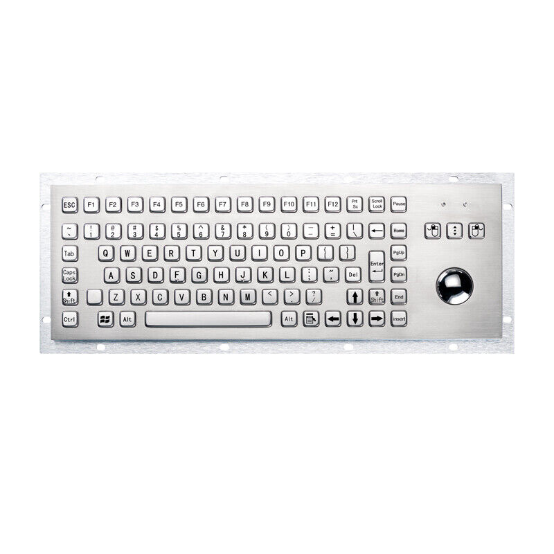 IP65 Kiosk Metal Industrial Keyboard With Trackball Stainless Steel USB Keypad