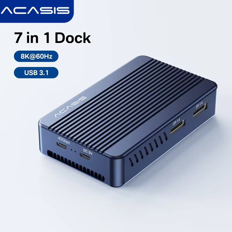 ACASIS 40Gbps USB 4 M.2 NVMe SSD Enclosure & 6-in-1 Dock Station for Windows/Mac