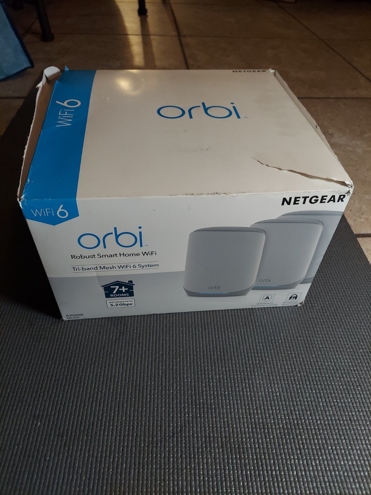 NETGEAR Orbi RBK753P Tri-Band WiFi 6 Mesh System Router + 2 Satellites. Open Box