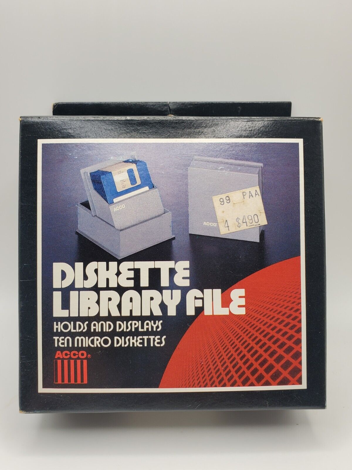 Vintage Acco Diskette Library File Holds & Displays Ten 10 Micro Diskettes 50776
