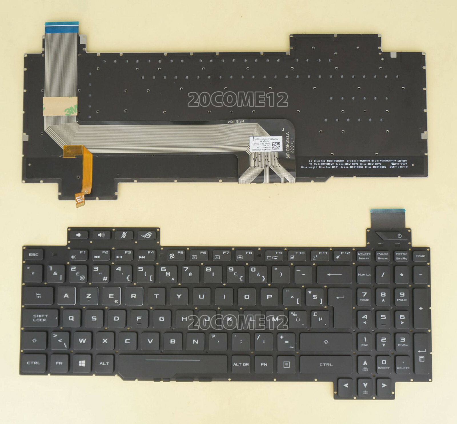 New For ASUS ROG Strix GL503VD GL503VM Keyboard Color backlit BE Belgian Clavier