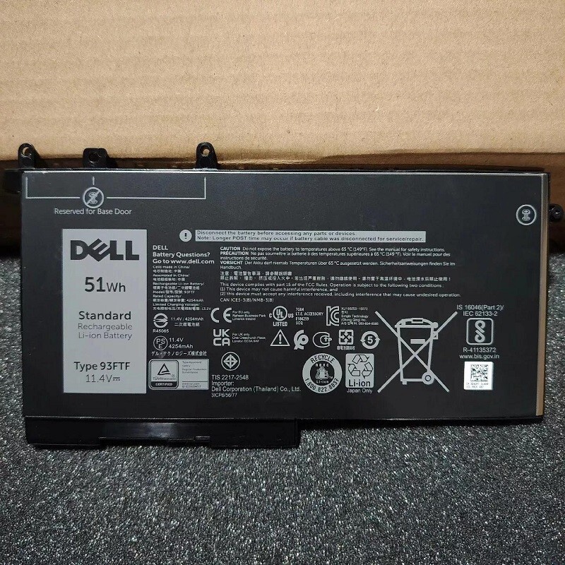 Genuine 93FTF Battery Dell Latitude 5280 5480 5580 5290 5490 D4CMT 4YFVG 51Wh