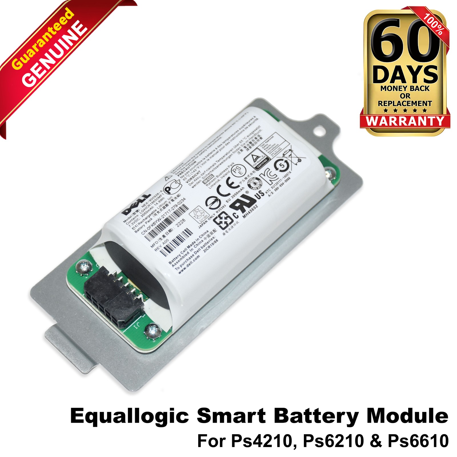 DELL 0K4PPV 10DXV EqualLogic PS4210 PS6210 PS6610 Controller Battery Module