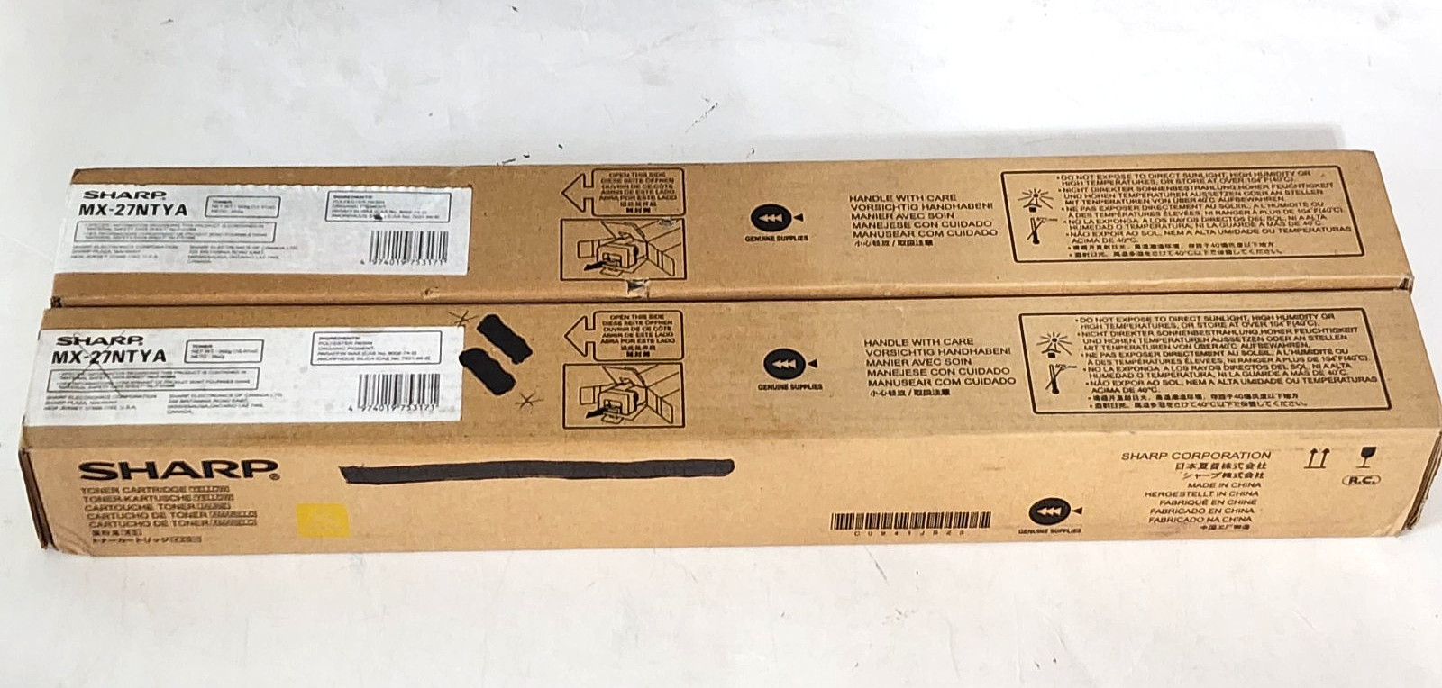 Sharp MX-27NTYA Yellow Toner Cartridge Genuine MX-2300 New Sealed Box Lot Of 2