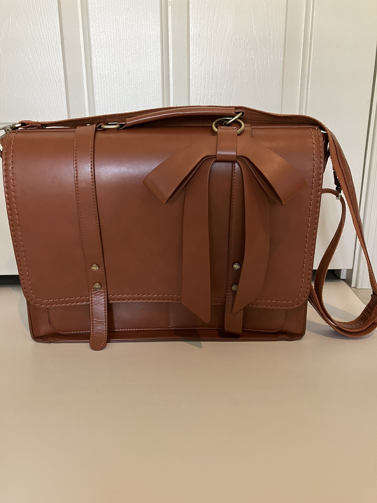 Ecosusi Ladies Faux Leather Briefcase Laptop Messenger Bag Fits 14” Laptop