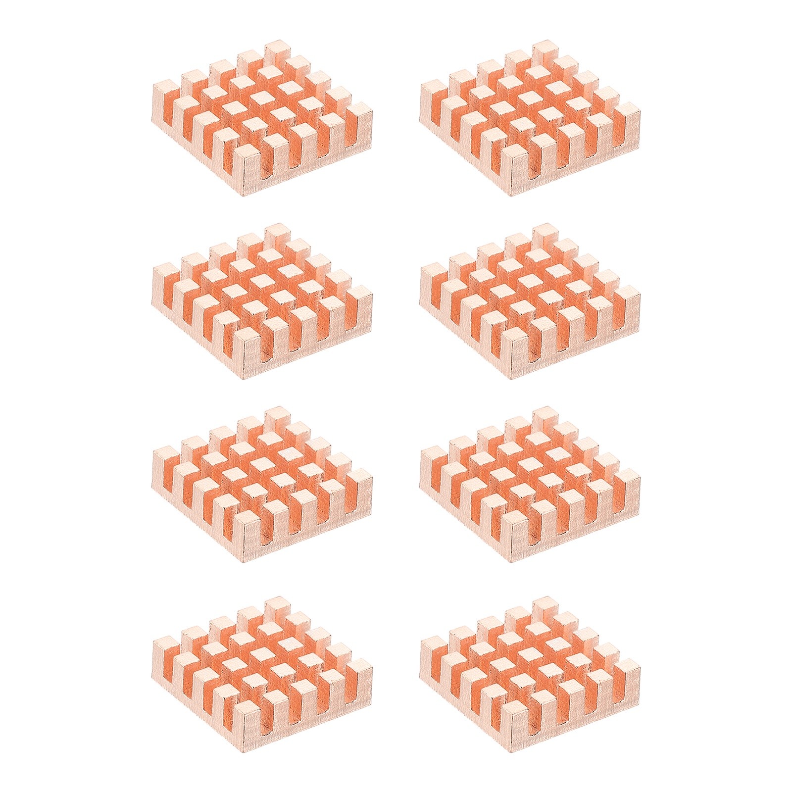 8 Pcs Copper Heatsink 17x17x5mm, Heat Sink Cooler Radiator for Raspberry Pi
