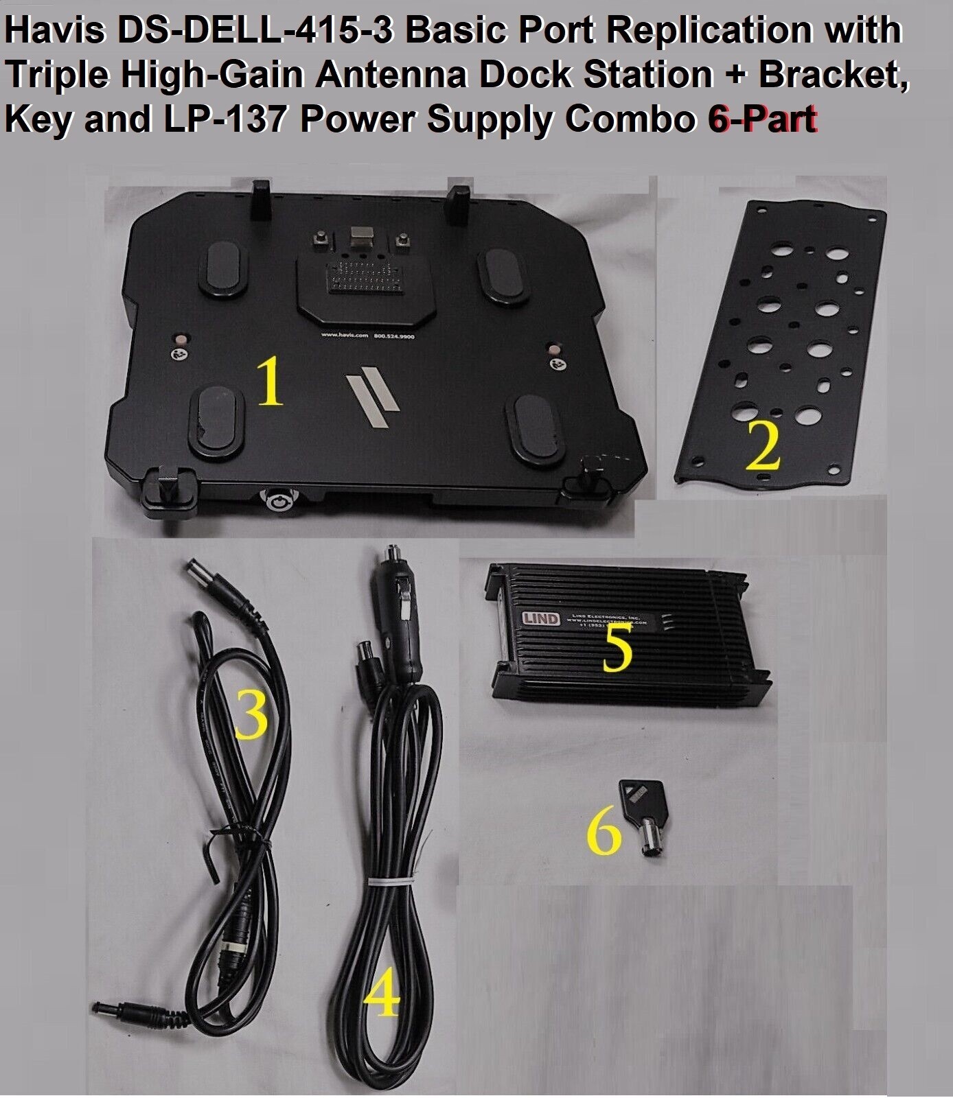 Havis DS-DELL-415-3 Basic Port Replication Triple High-Gain Antenna Dock Combo 6