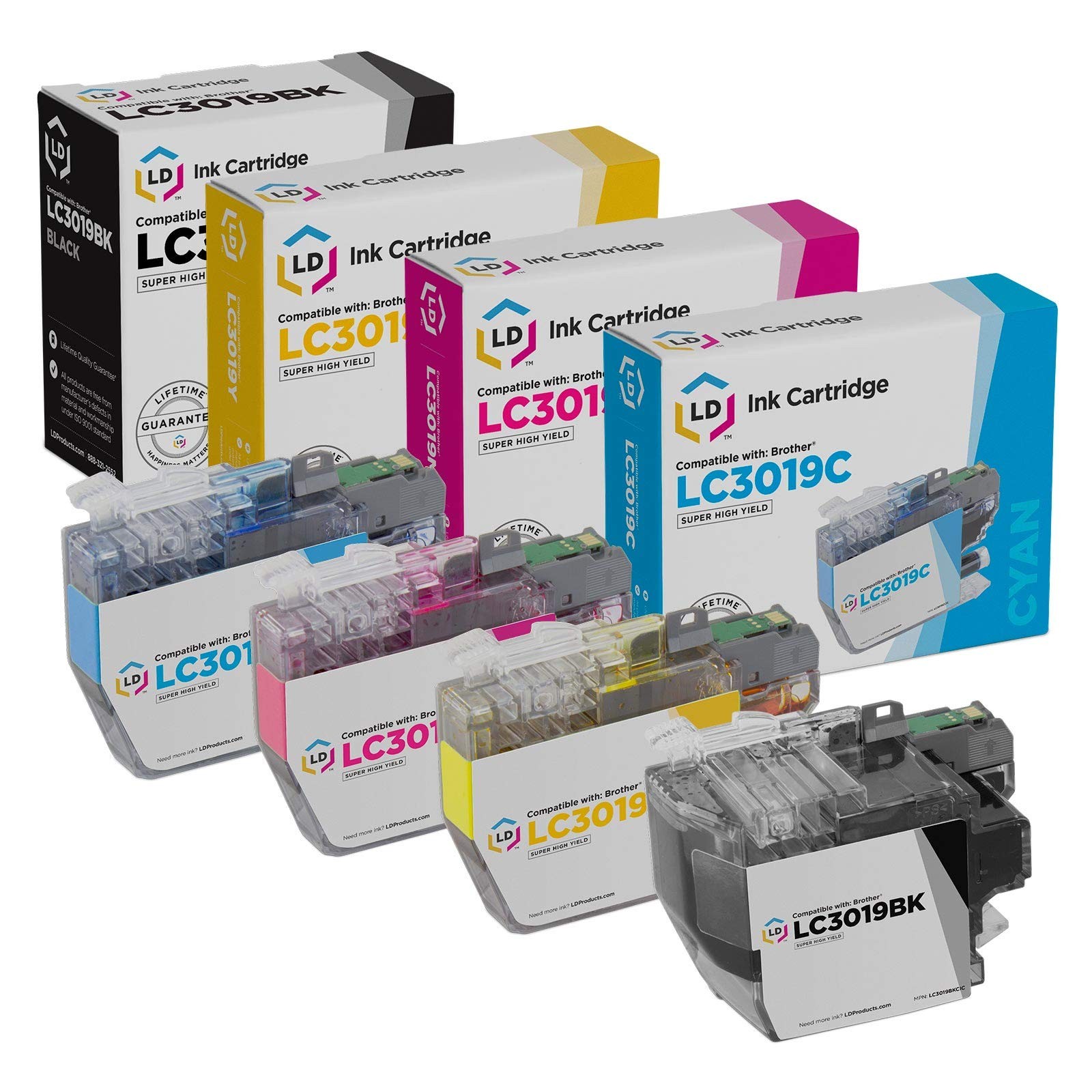 LD Compatible Brother LC3019 Super HY Ink: Black, Cyan, Magenta & Yellow 4PK