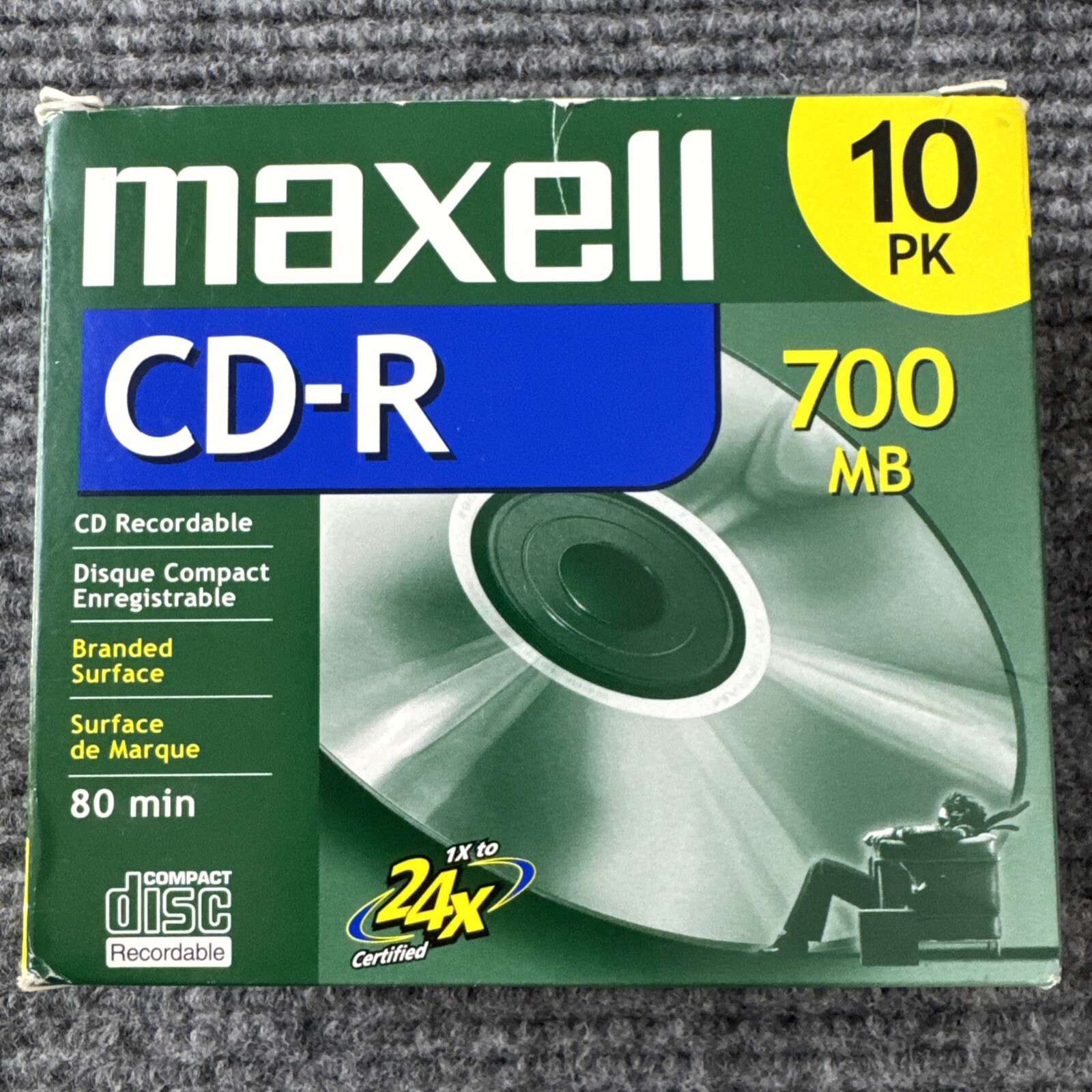 Maxell CD-R 700MB 80min Recordable Disc 10pk 1x To 24x Certified