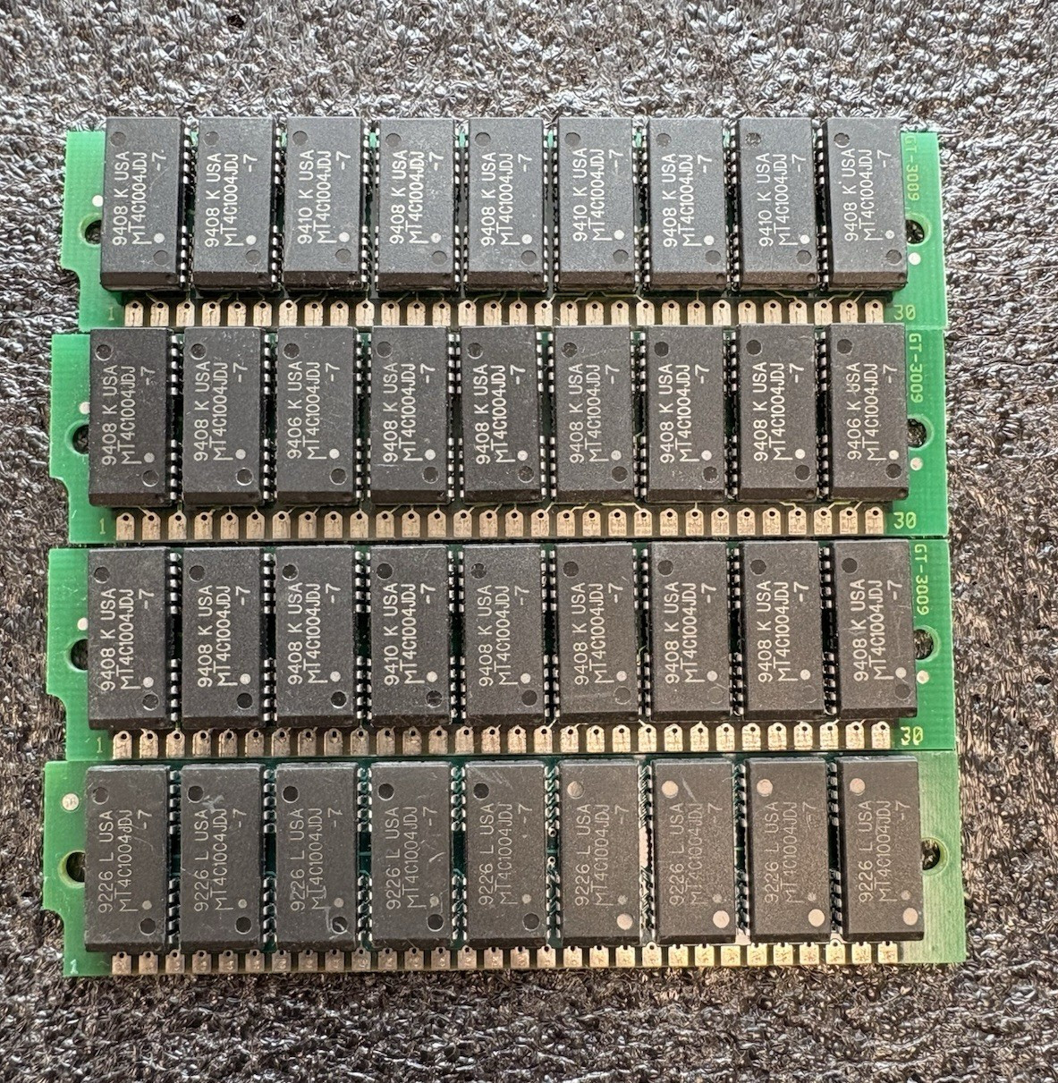 4 x 4MB Silver 30-Pin 9-chip 70ns Parity FPM Memory SIMM 16MB Apple RAM Mac