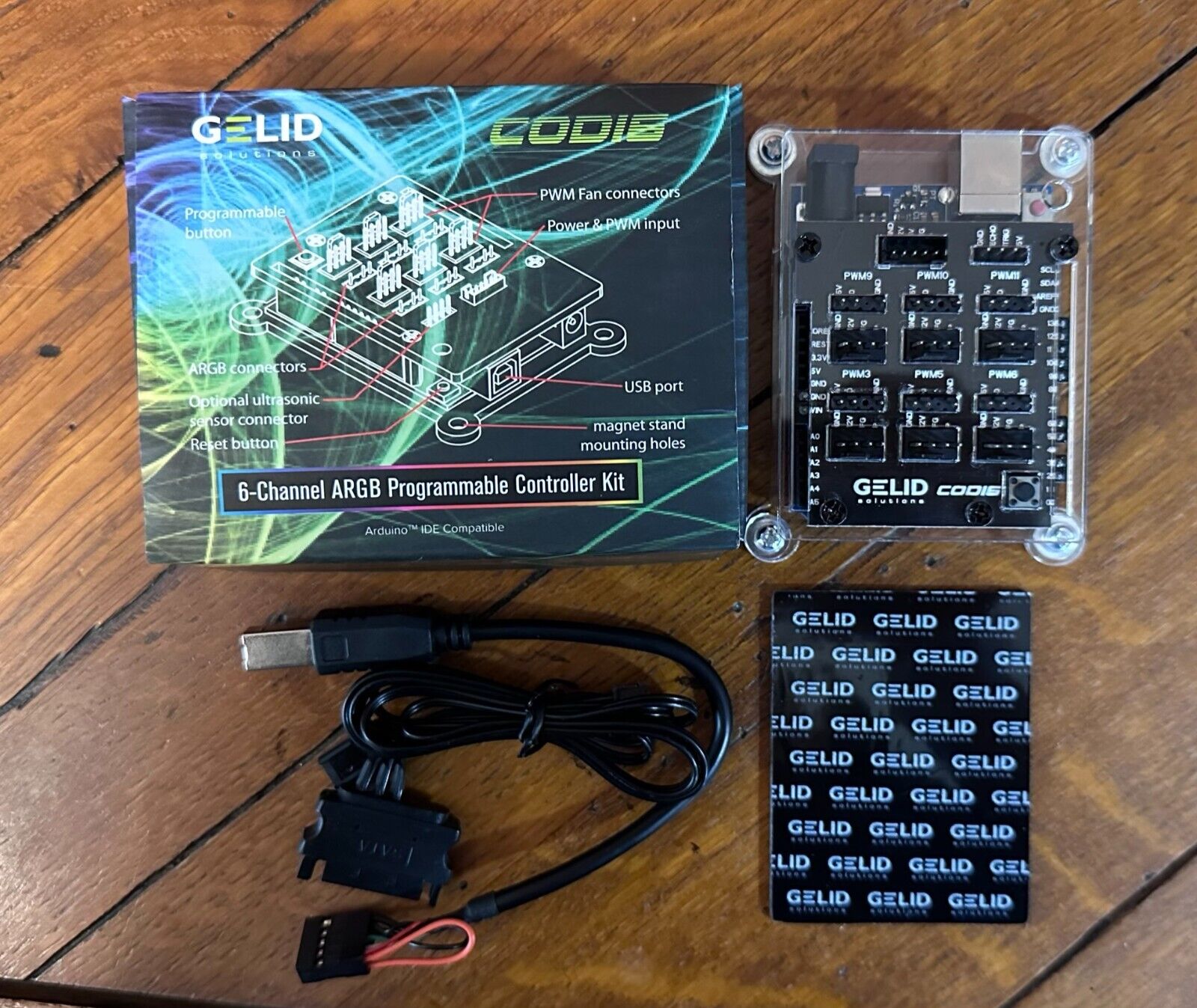 NEW IN BOX Gelid Solutions CODI6 6-Channel ARGB LED & PWM FAN Controller Kit