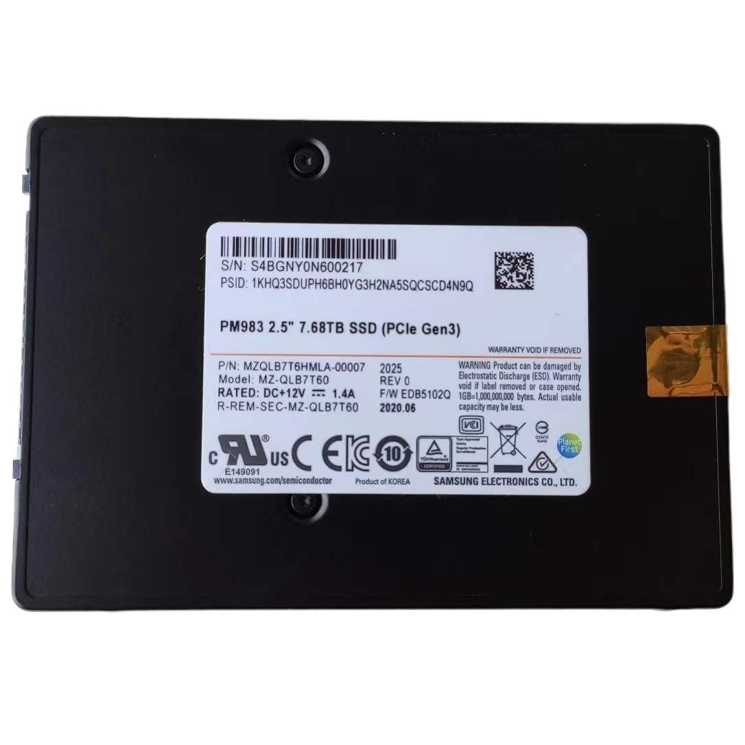 7.68TB Samsung U.2 SSD PM983 Solid State Drive MZ-QLB7T60 MZQLB7T6HMLA-00007