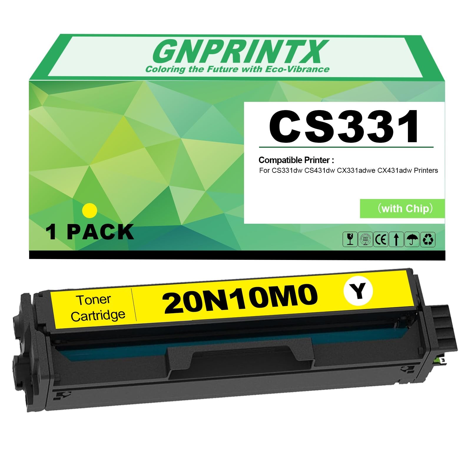 CS331 CX331 Yellow Toner Cartridge 20N10Y0 use for Lexmark CS331 CX331
