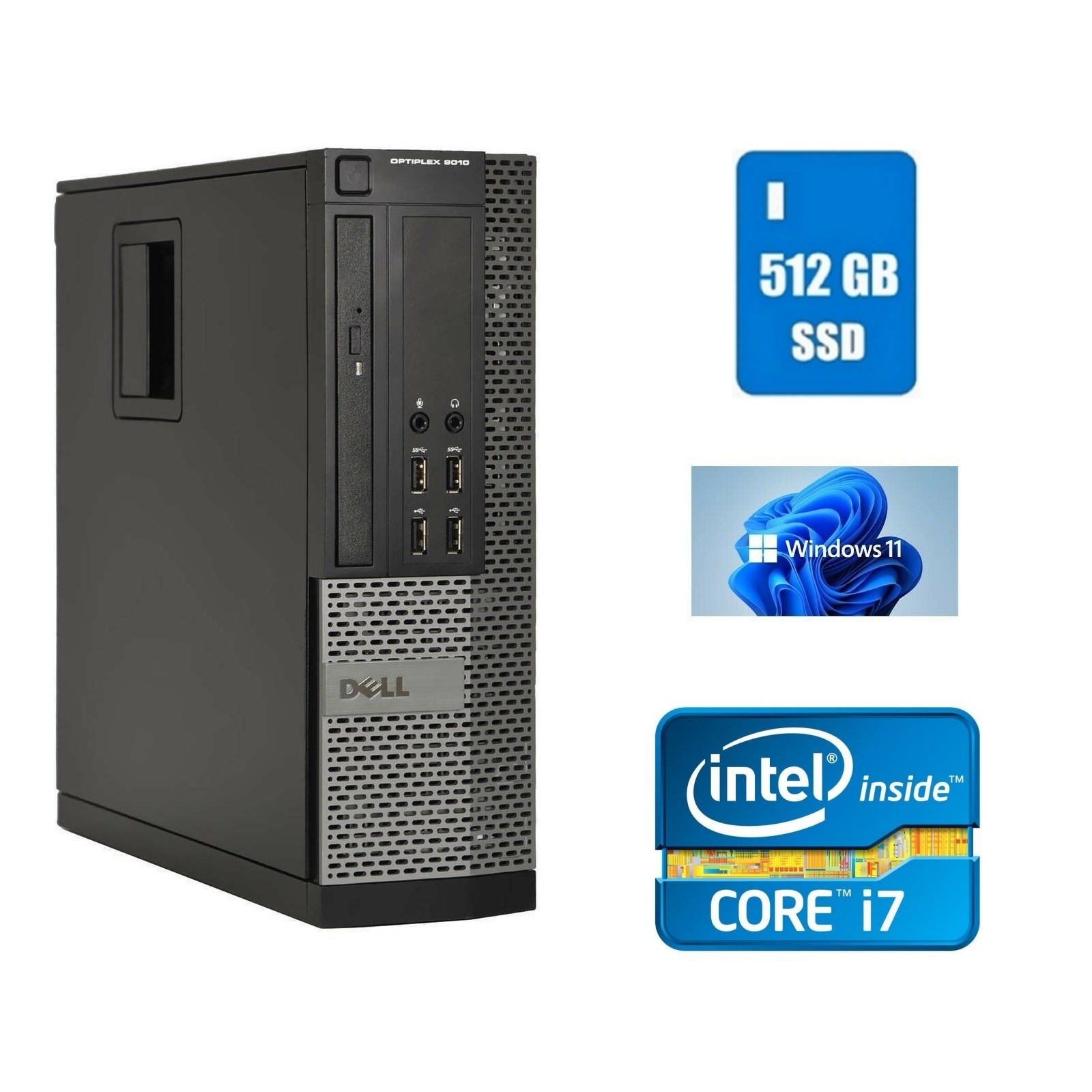 Dell OptiPlex 9010 SFF Computer Desktop Core i7 16GB Ram 512 SSD WiFi Windows 11