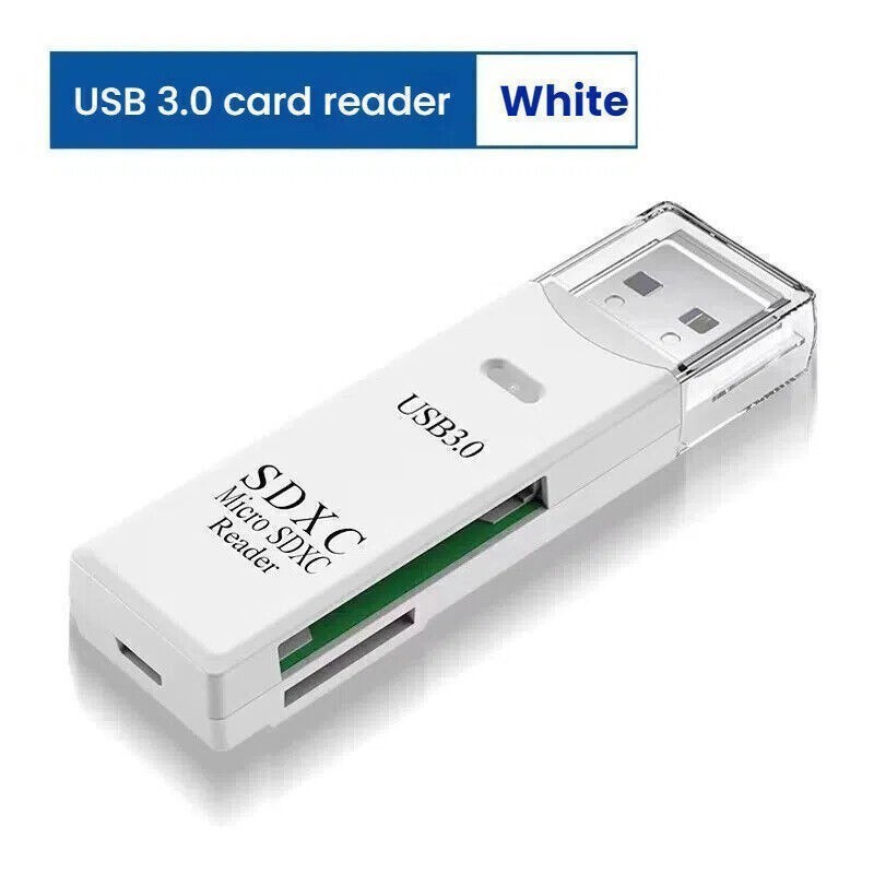 USB 3.0 High-Speed Dual Slot Card Reader  2-in-1 SD/TF for Phone Camera