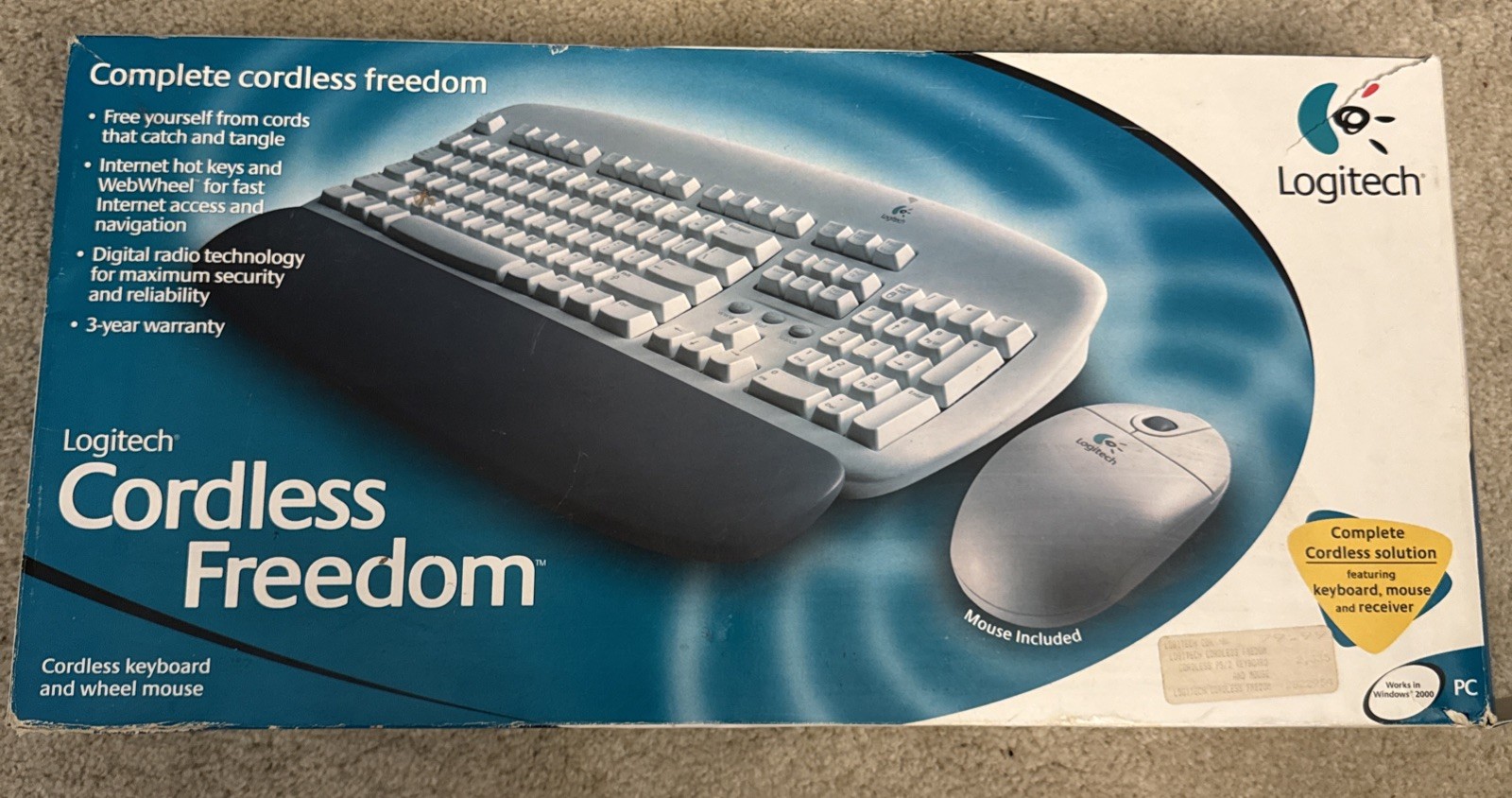 Logitech Cordless Freedom Keyboard Wheel Mouse Receiver User Guide NIB