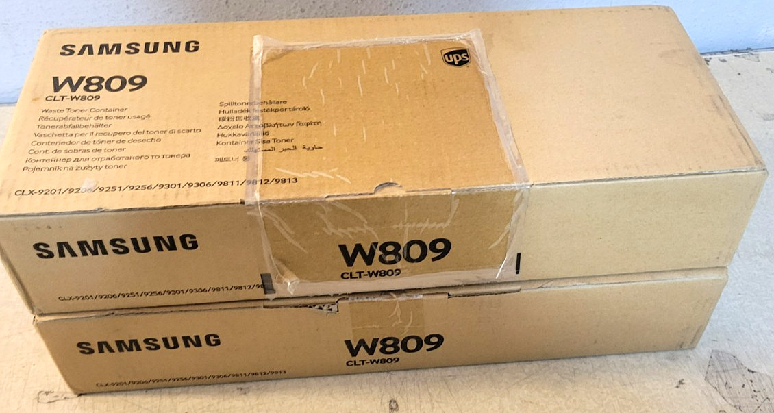 Samsung CLT-W809 Waste Toner Container CLX-9201 Genuine New Sealed Box Lot Of 2