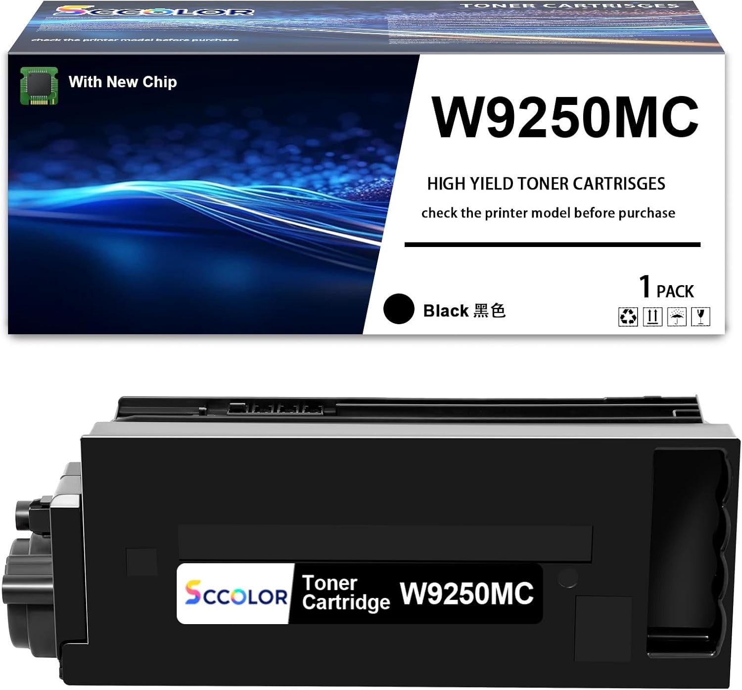  W9250MC Blck Toner Cartridge High Yield for Color Enterprise X57945 X58045 X579