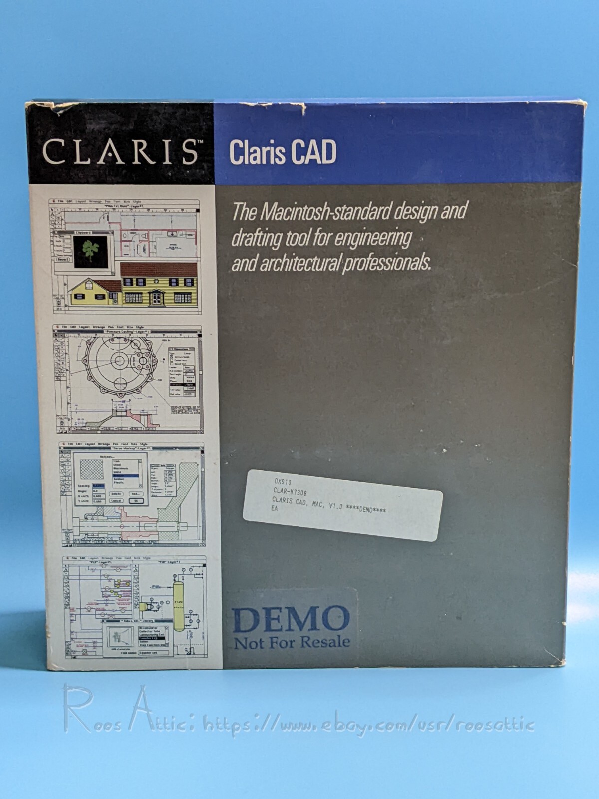 CLARIS CAD Version 1.0 DEMO: Vintage Software / 1988 Apple Macintosh (Complete)