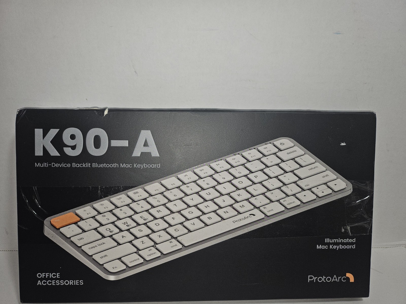 ProtoArc Backlit Compact Wireless Keyboard for Mac, K90-A Bluetooth Keyboard