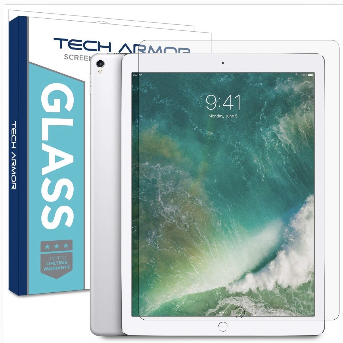 Tech Armor Ballistic Glass Screen Protector Apple iPad Pro 2017 12.9" N.I.B.