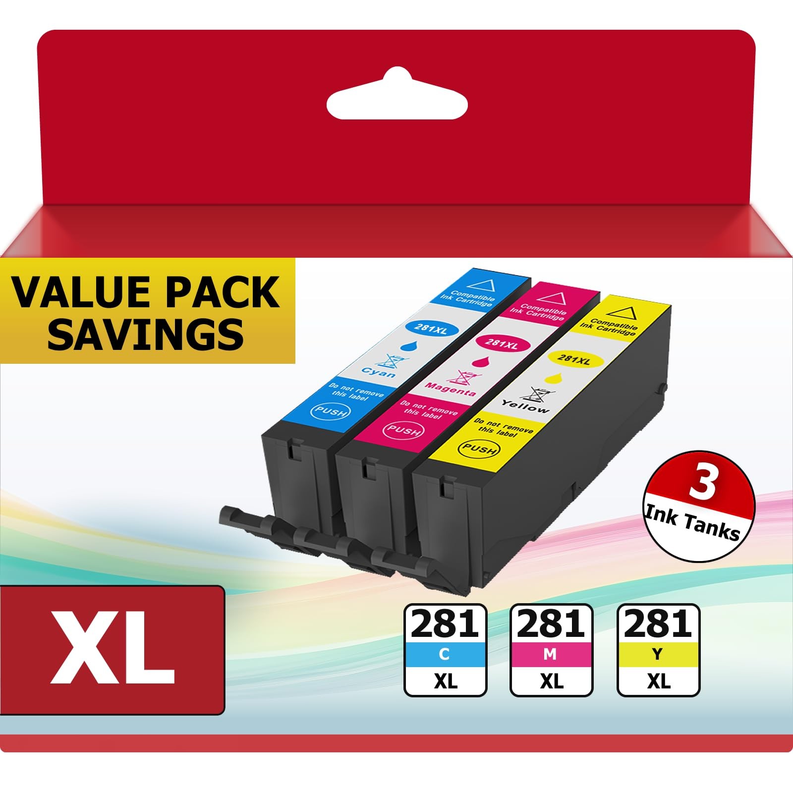 281XXL Color Ink Cartridges Replacement for 280/281 Series, High-Yield CLI-28...