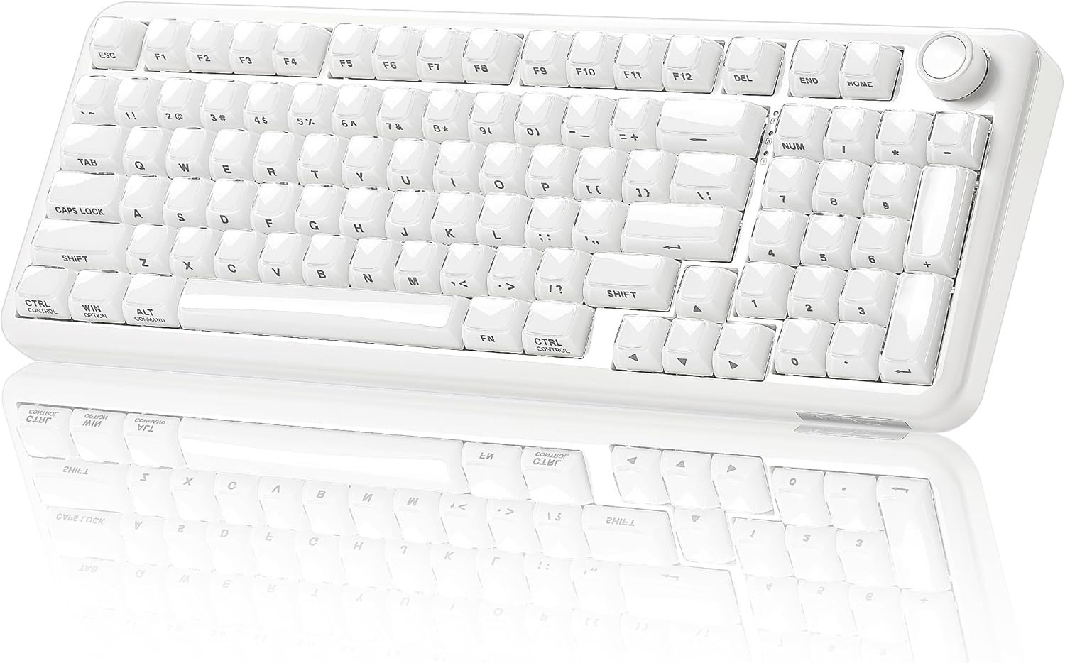 X98 QMK/VIA Wireless Mechanical Keyboard with Knob,Jelly Keycaps Hot Swap Gaming