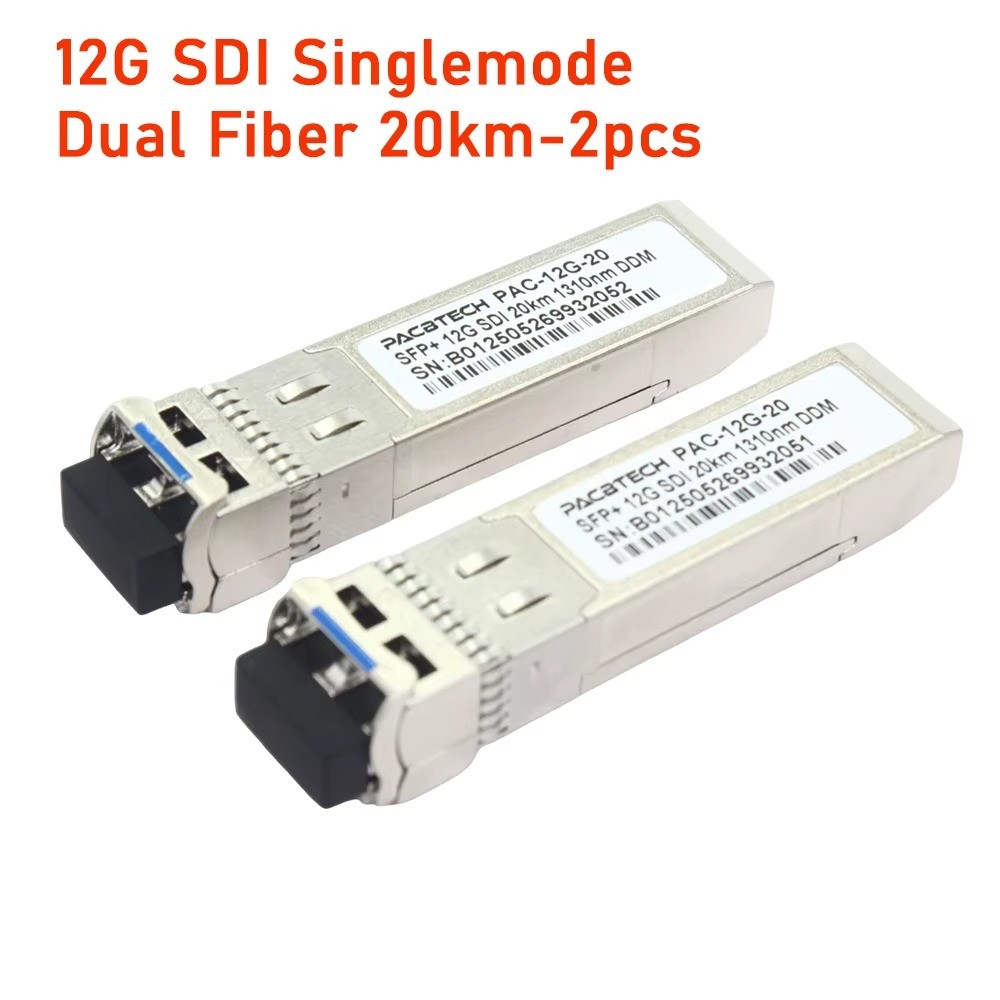 PACBTECH 12G SDI/HDMI 4K Video SFP+ Fiber Transceiver for Blackmagic ASI