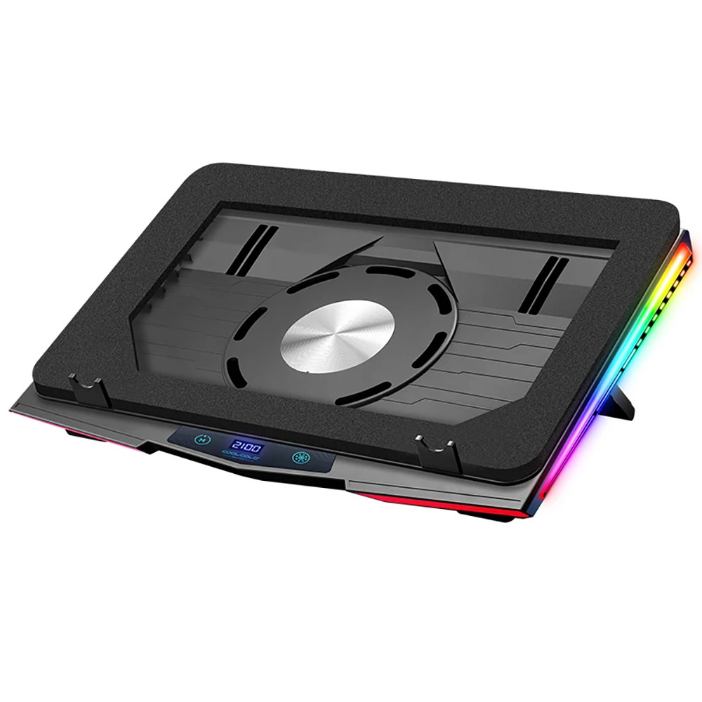 Air Compression RGB Laptop Cooling Pad - Ultra-Quiet USB Cooler, Fast Heat Dissi