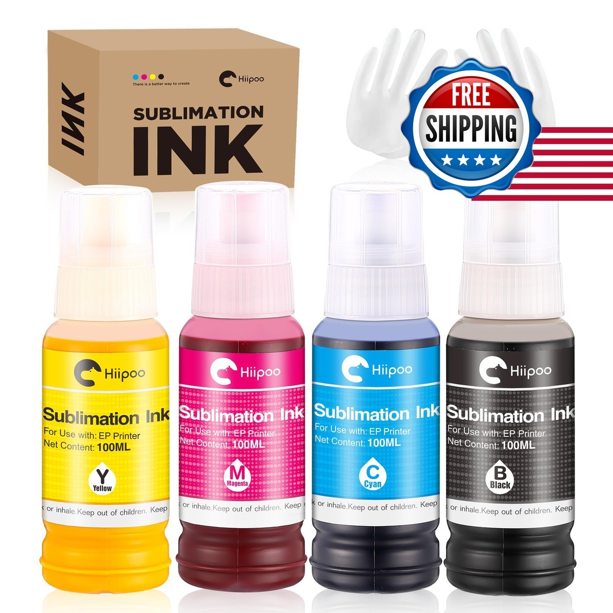 Hiipoo Sublimation Ink Refilled Bottles for ET-2720 ET-2760 ET-2800 ET-15000