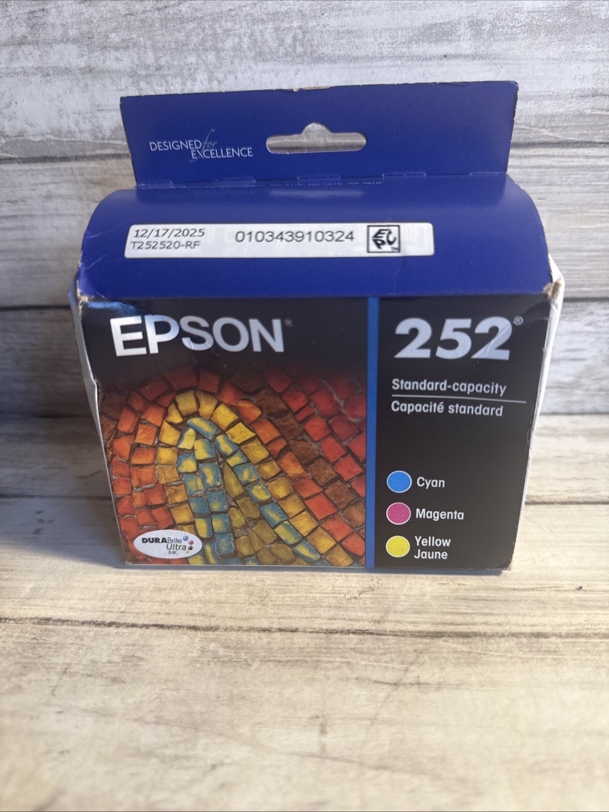 New Genuine Epson 252 3pk Combo Ink Cartridges Cyan,Magenta,Yellow  Exp 12/2028