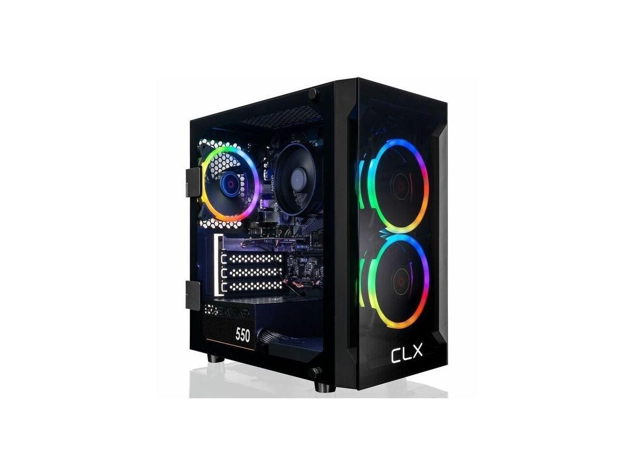 CLX Gaming Desktop Computer AMD 3.8GHz Ryzen 7 5700G, 16GB Ram 1TB m.2 SSD Win11