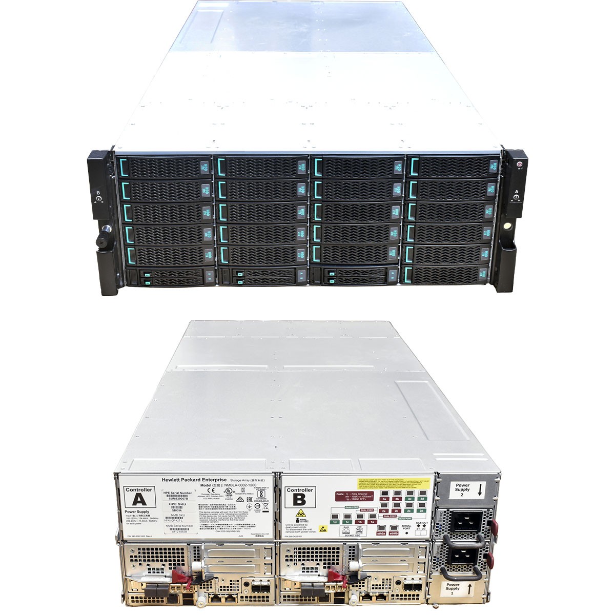 HPE Nimble Storage Array HF40 2 Controllers 500-0257-001 24Bay 6x 960GB SSD Rails