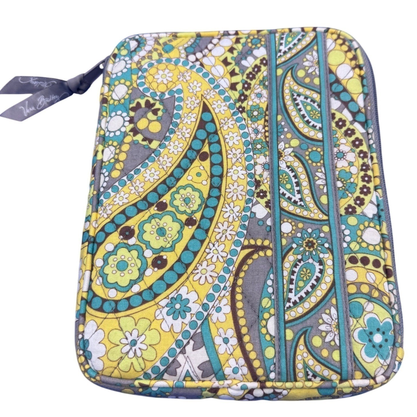 Vera Bradley Lemon Parfait Paisley Quilted E-Reader Tablet Tech Case Sleeve Boho
