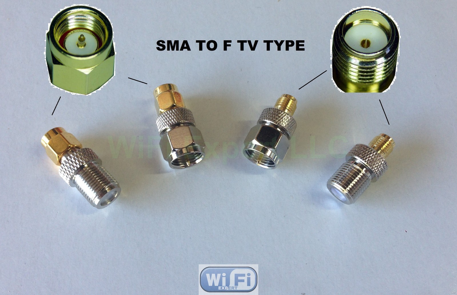 4pc/set RF coaxial adapter connector Kit F TV Male Female to SMA Male Female