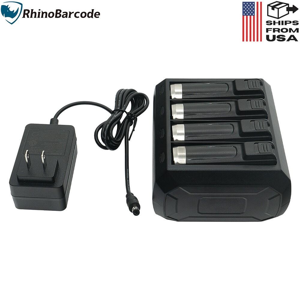 New 4-Slot Battery Charger Cradle + Power Supply for Zebra WT6000 RS6000 scanner